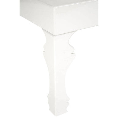 White High Gloss Wooden Coffee Table with Stately Shaped Legs | Luis