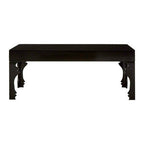 Black High Gloss Wooden Coffee Table with Stately Shaped Legs, Luis