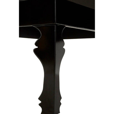 Black High Gloss Wooden Coffee Table with Stately Shaped Legs, Luis