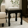 Black High Gloss MDF Side Table with Decorative Shaped Curved Legs | Luis
