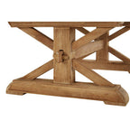 Grey Finish Top Traditional Wooden Coffee Table with Natural Wood Base | Pompeii