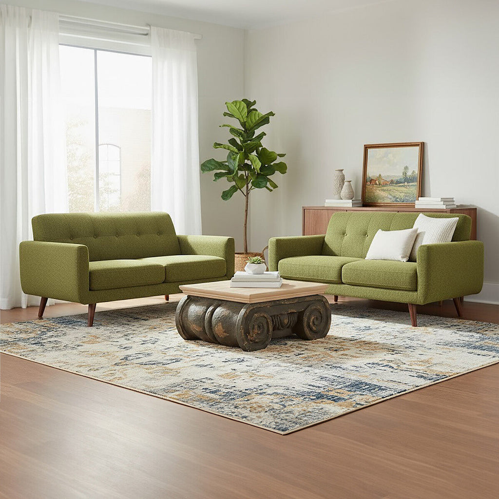 Natural Wood Top Coffee Table with Distressed Charcoal Grey Ornate Base | Pompeii