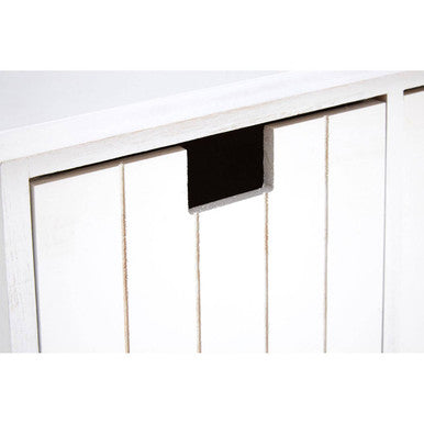 White Storage Bench with 4 Drawers | New England