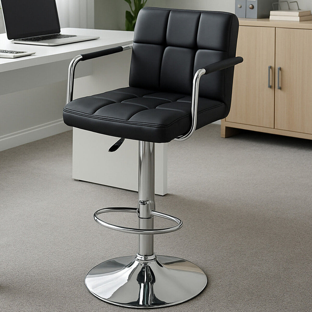 Black Leather Effect Bar Chair | Starz