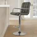 Grey Leather Effect Bar Chair | Starz