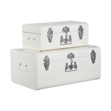 Set of Two Ivory Storage Trunks | Parley