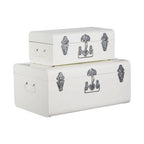 Set of Two Ivory Storage Trunks | Parley