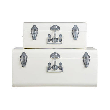 Set of Two Ivory Storage Trunks | Parley