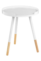 Viborg White And Natural Round Side Table - Nest UK