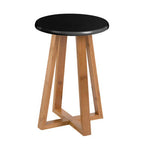 Black and Natural Bamboo Round Stool | Viborg