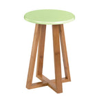 Green and Natural Bamboo Round Stool | Viborg