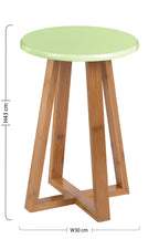 Green and Natural Bamboo Round Stool | Viborg