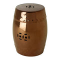 Complements Gold Copper Dolomite Side Table Multi Use Stool with Embossed Detailing | Torcello