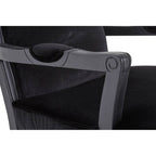 Black Shiny Velvet Chair and Footstool | Rococo