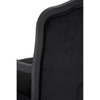 Black Shiny Velvet Chair and Footstool | Rococo