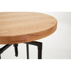Natural Height Adjustable Bar Table with Metal Frame | New Foundry