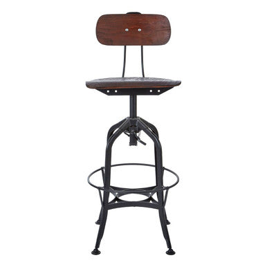 Adjustable Wooden Seat Bar Stool | New Foundry