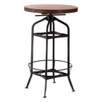 Natural Walnut Top and Black Metal Base Bar Table, New Foundry