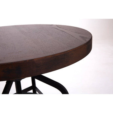 Natural Walnut Top and Black Metal Base Bar Table, New Foundry