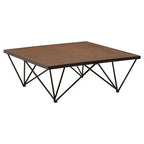 Brown Wood Top and Iron Base Square Coffee Table | New Foundry
