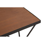 Brown Wood Top and Iron Base Square Coffee Table | New Foundry