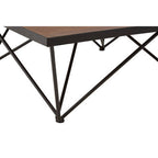 Brown Wood Top and Iron Base Square Coffee Table | New Foundry