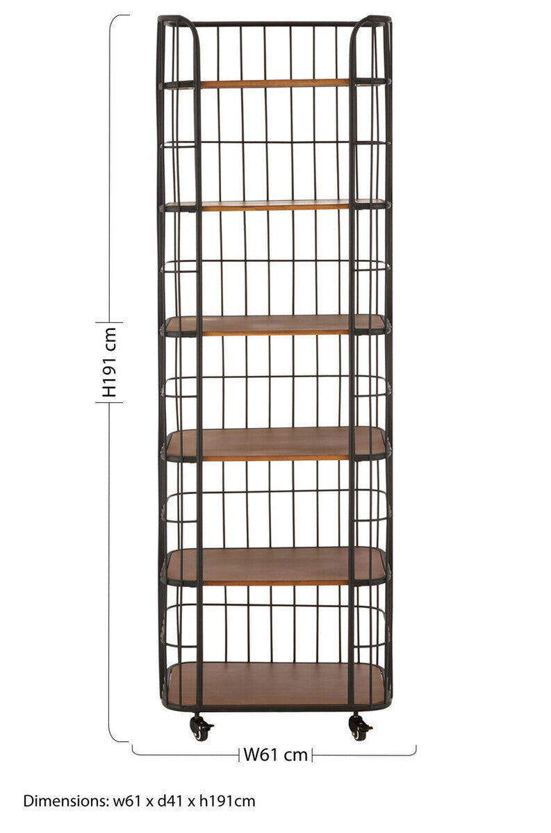 Wood and Metal 6 Tier Shelf Unit | New Foundry
