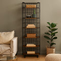Wood and Metal 6 Tier Shelf Unit | New Foundry