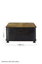 Black Wood and Iron Coffee Table with Hinged Top | New Foundry