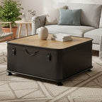 Black Wood and Iron Coffee Table with Hinged Top | New Foundry