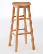 Natural Tropical Hevea Wood Tall Bar Stool | Selby