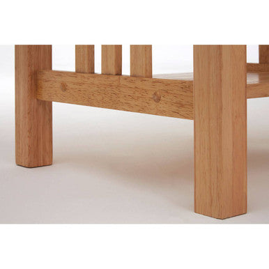 Natural Rubberwood Square Side Table with Lower Storage Shelf and Lattice Panel Sides | Selby