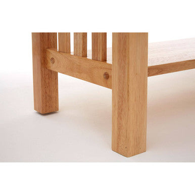 Natural Rubberwood Rectangular Console Table with Lower Storage Shelf and Lattice Panel Sides | Selby