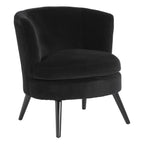 Round Black Cotton Velvet Armchair | Plush