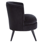 Round Black Cotton Velvet Armchair | Plush