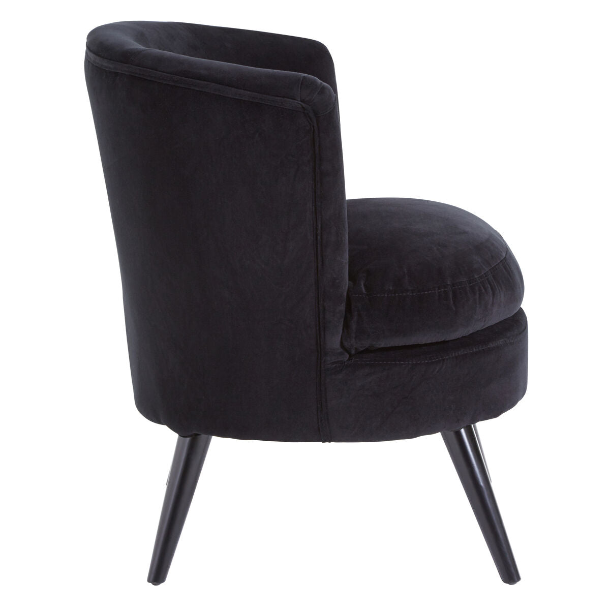 Round Black Cotton Velvet Armchair | Plush