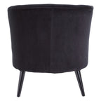 Round Black Cotton Velvet Armchair | Plush