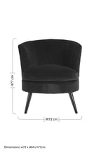 Round Black Cotton Velvet Armchair | Plush