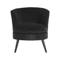 Round Black Cotton Velvet Armchair | Plush