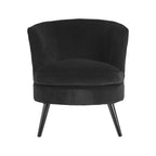 Round Black Cotton Velvet Armchair | Plush