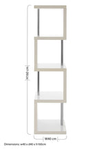 Maze 4 Tier White Gloss Shelf Unit