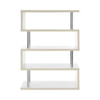 4 Tier White Gloss Wide Shelf Unit | Maze