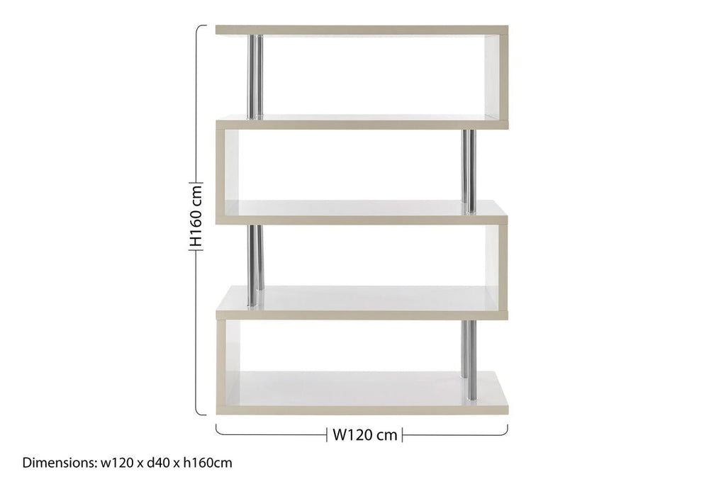 4 Tier White Gloss Wide Shelf Unit | Maze