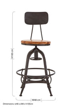 Fir Wood and Metal Bar Chair | New Foundry
