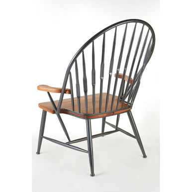 Walnut Wood and Metal Armchair | New Foundry