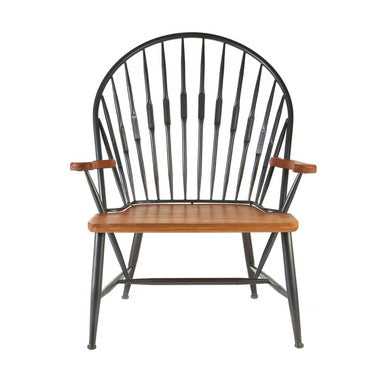 Walnut Wood and Metal Armchair | New Foundry