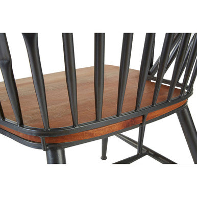 Walnut Wood and Metal Armchair | New Foundry
