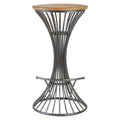 Elm Wood and Metal Bar Stool | New Foundry