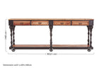 Natural Wooden 4-Drawer Console Table with Black Metal Legs | New Foundry