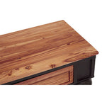 Natural Wooden 4-Drawer Console Table with Black Metal Legs | New Foundry